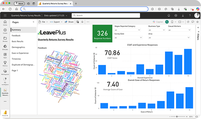 CSAT survey dashboard