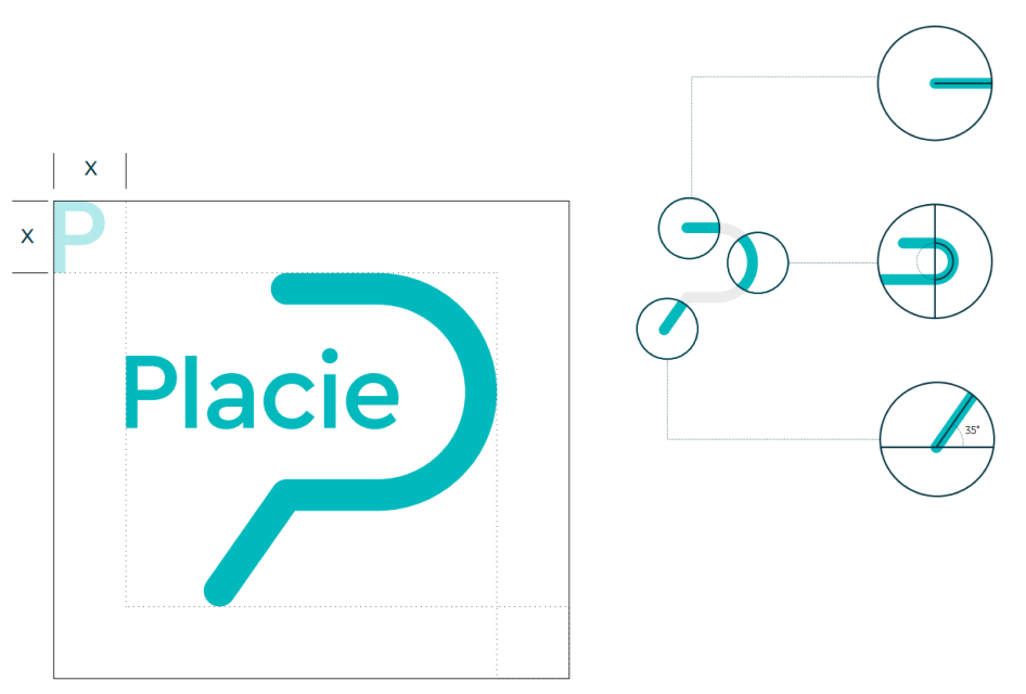 Placie logo construction